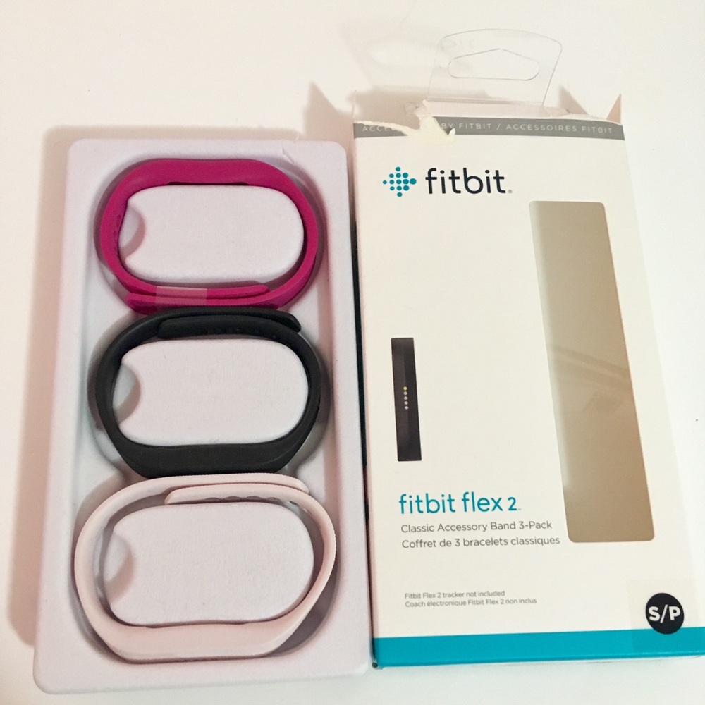Fitbit Flex 2 Accessory 3 piece pack, pink, black